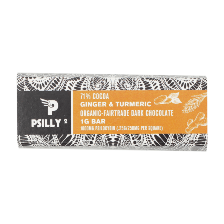 Psilly – Dark Chocolate Bar – Ginger & Turmeric - Image 2