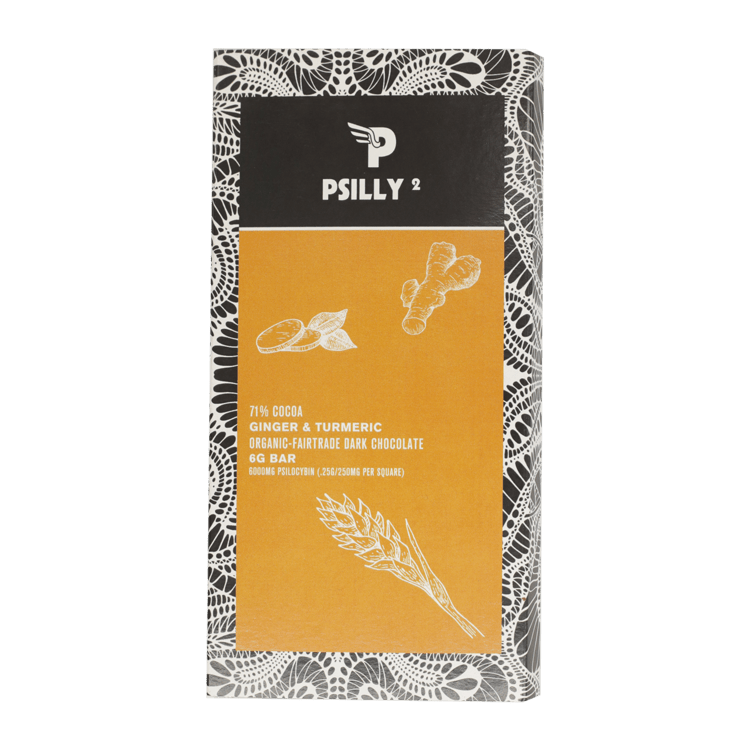 Psilly – Dark Chocolate Bar – Ginger & Turmeric - Image 3